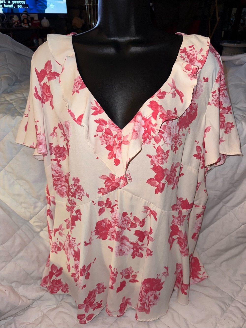 Torrid Georgette Flutter V-Neck Blouse